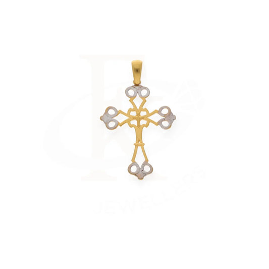 Dual Tone Gold Cross Pendant 21Kt - Fkjpnd21K7574 Pendants