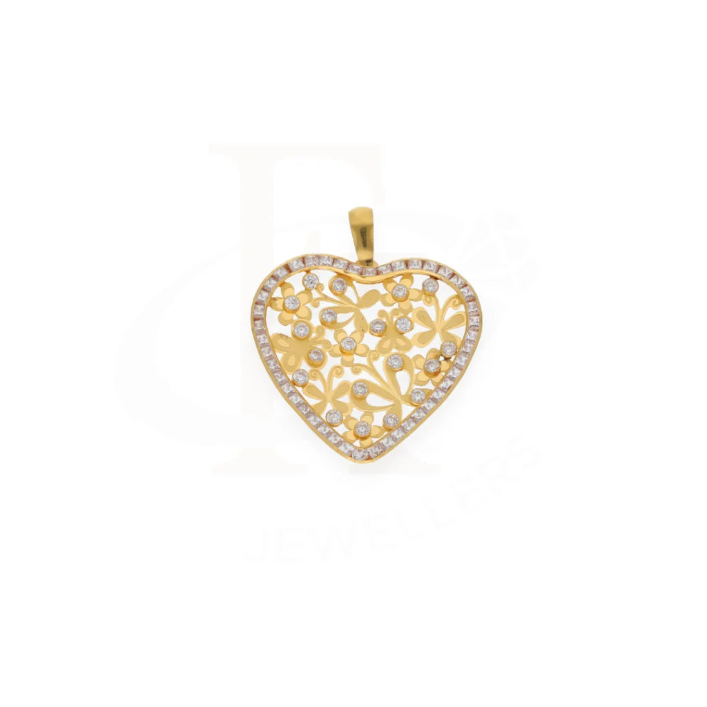 Dual Tone Gold Heart Pendant 21Kt - Fkjpnd21K7553 Pendants