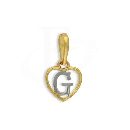 Gold Dual Tone Heart Shaped Alphabet Pendant 22Kt - Fkjpnd22K2736 G / 0.670 Grams Pendants