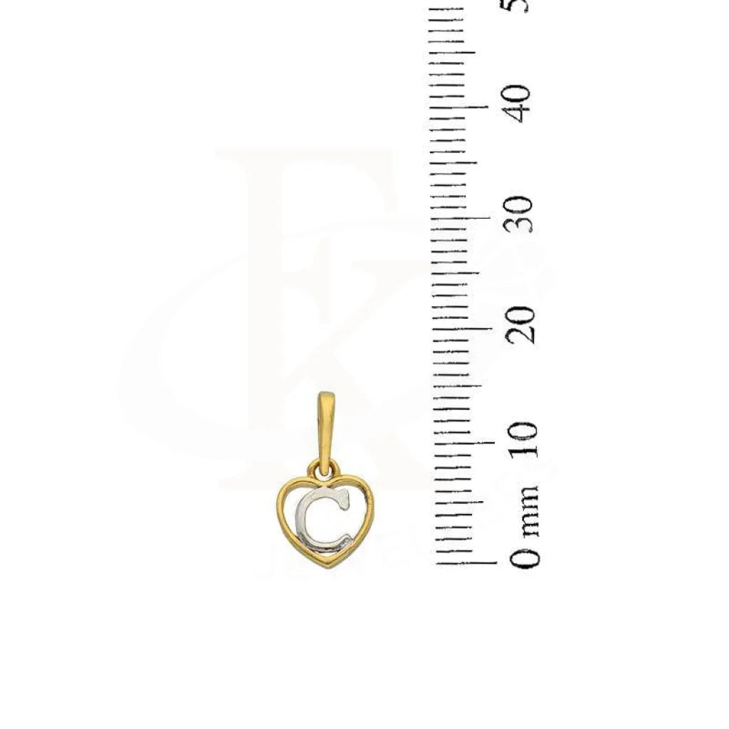 Gold Dual Tone Heart Shaped Alphabet Pendant 22Kt - Fkjpnd22K2736 Pendants