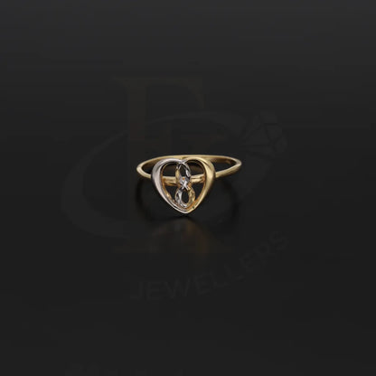 Gold Dual Tone Heart Shaped Ring 18Kt - Fkjrn18K7341 Rings