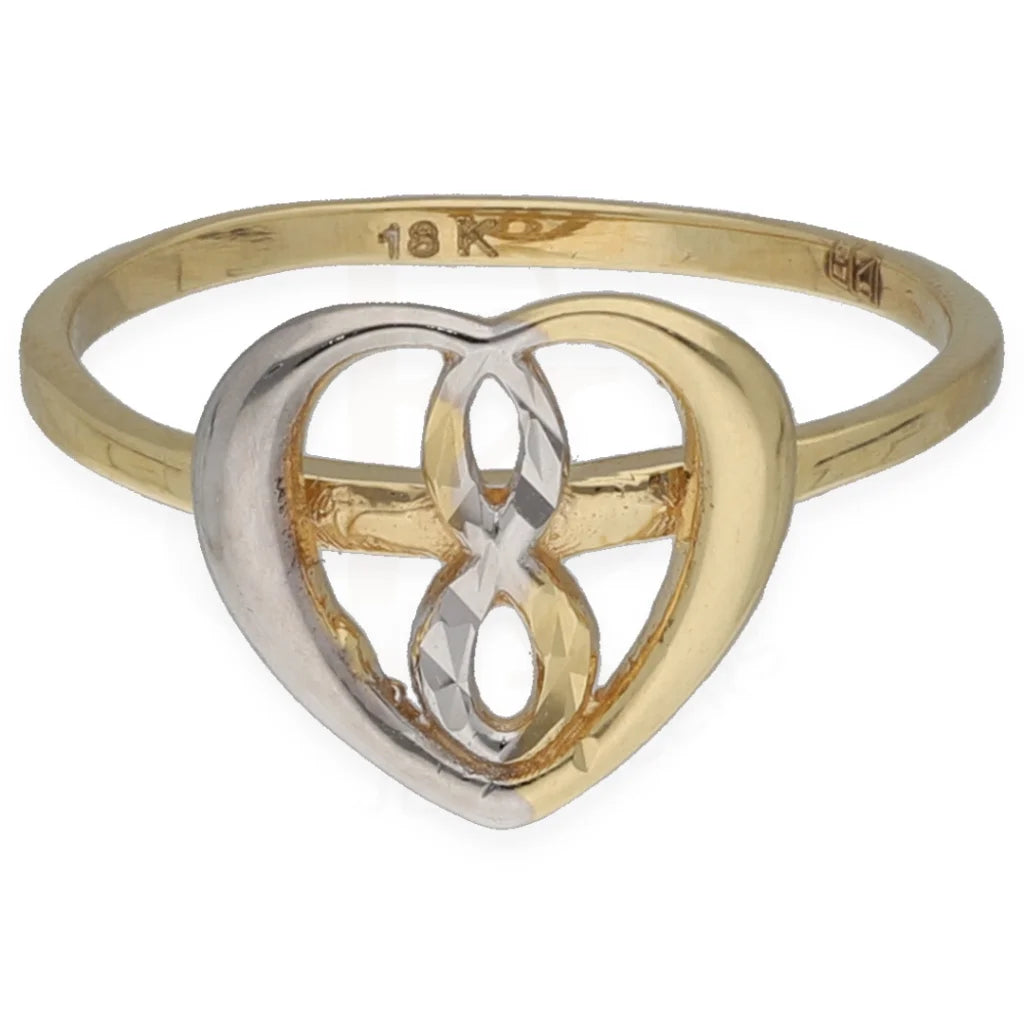 Gold Dual Tone Heart Shaped Ring 18Kt - Fkjrn18K7341 Rings