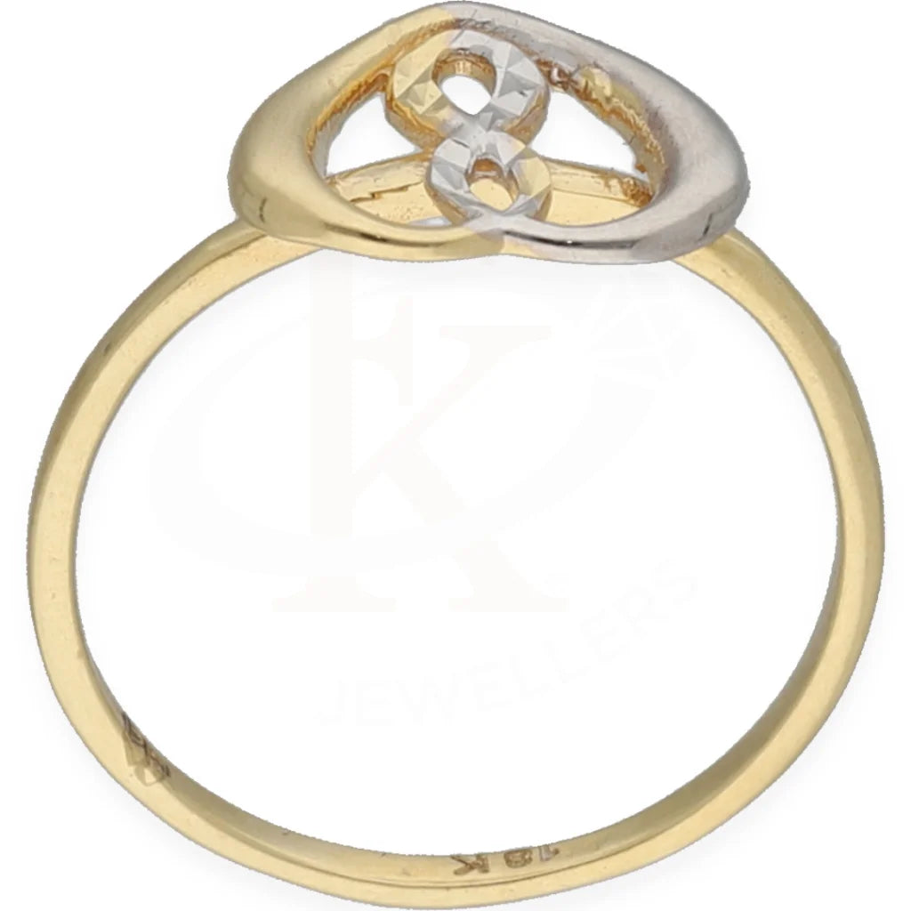 Gold Dual Tone Heart Shaped Ring 18Kt - Fkjrn18K7341 Rings