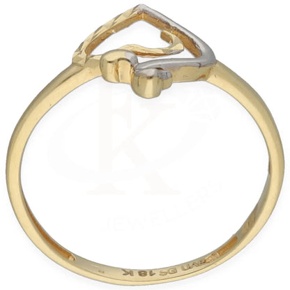 Gold Dual Tone Heart Shaped Ring 18Kt - Fkjrn18K7342 Rings