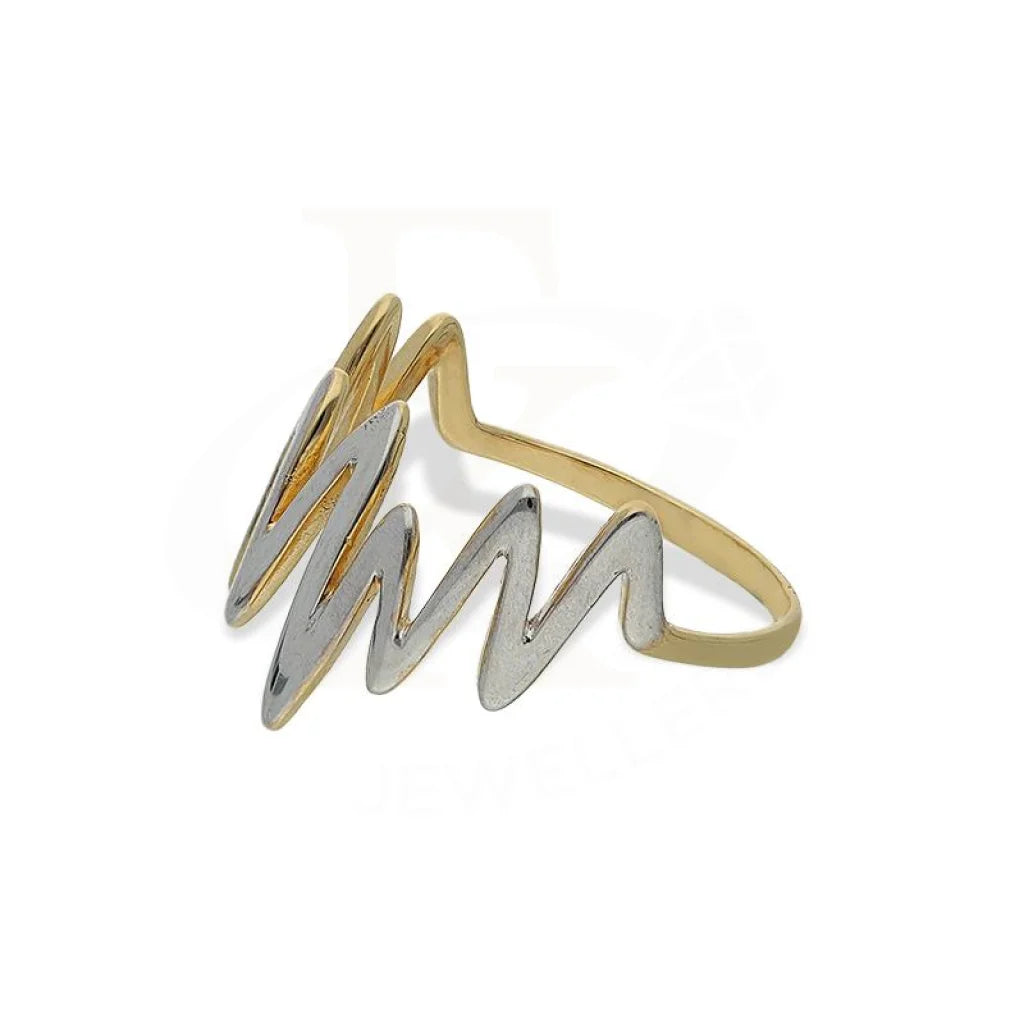 Gold Dual Tone Heartbeat Shaped Ring 18Kt - Fkjrn18K2567 Rings