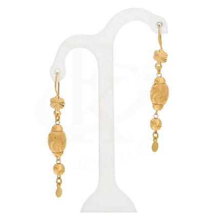 Gold Elegant Earrings 21Kt - Fkjern21K7765