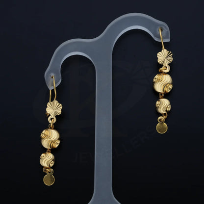 Gold Elegant Earrings 21Kt - Fkjern21K7768