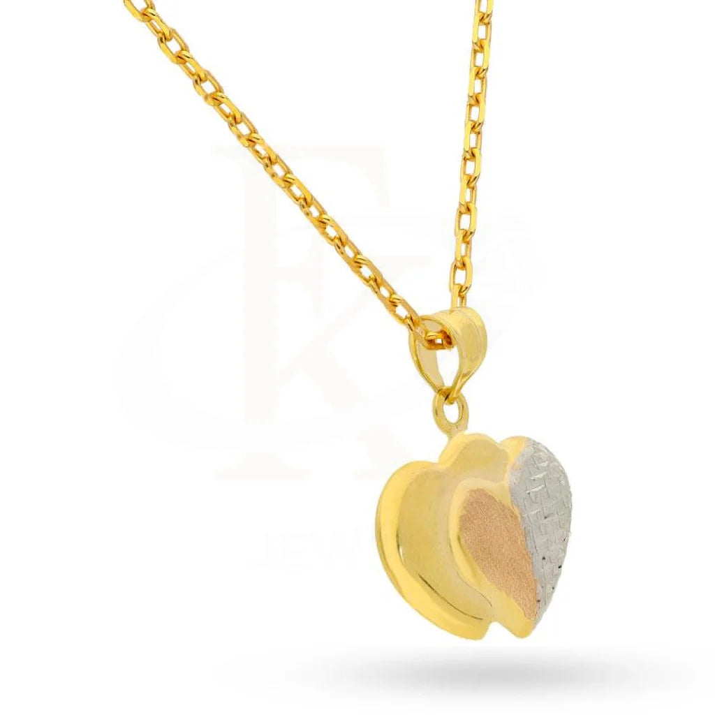 Gold Elegant Twin Hearts Necklace 18Kt - Fkjnkl1991 Necklaces