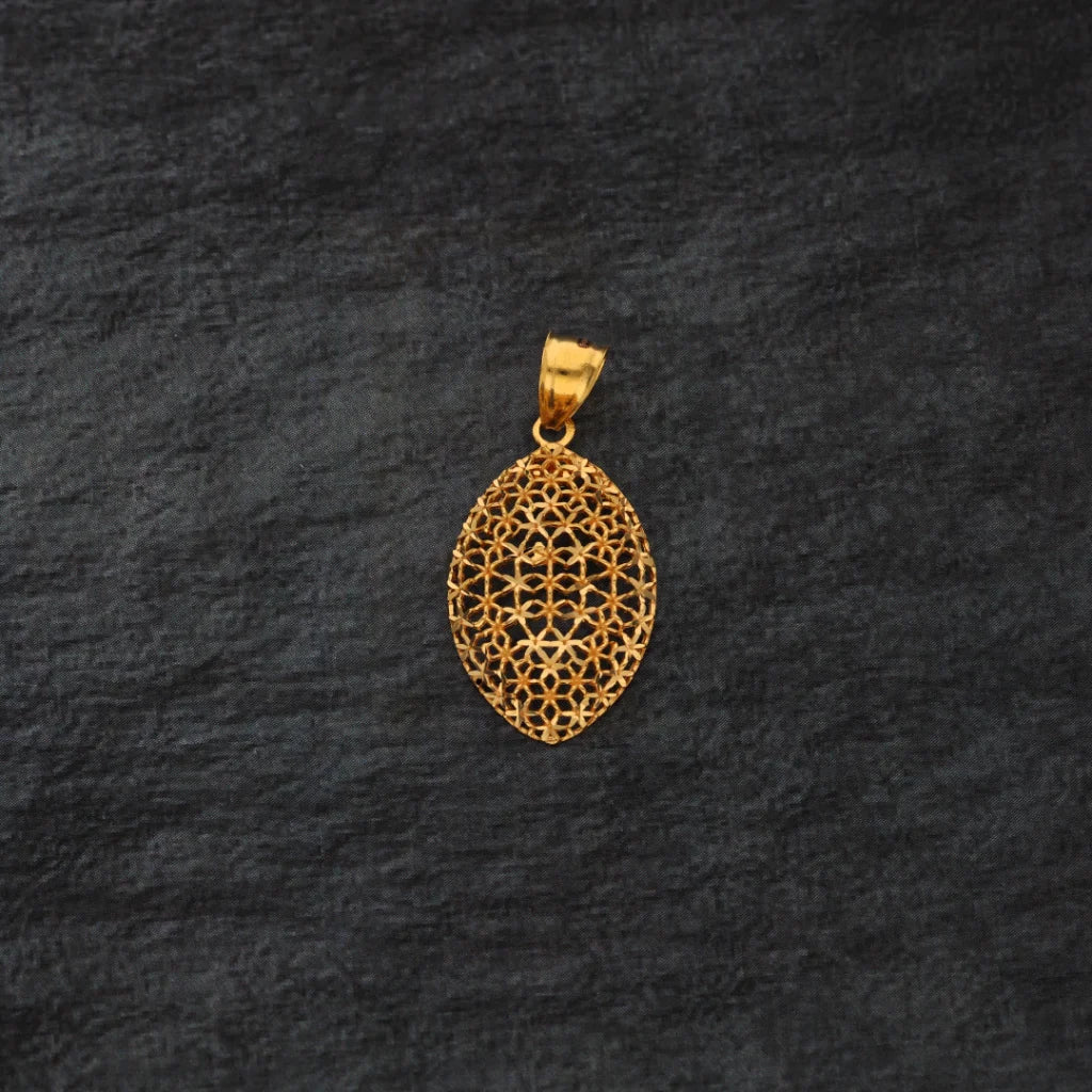 Gold Eye Shaped Design Pendant 21Kt - Fkjpnd21Km8375 Pendants