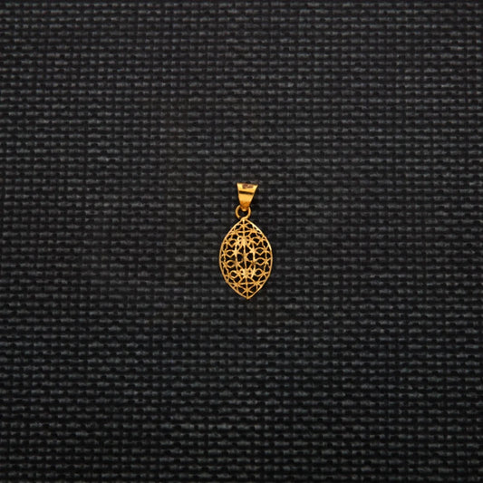 Gold Eye Shaped Pendant 21Kt - Fkjpnd21Km8219 Pendants