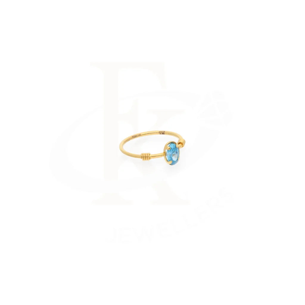 Gold Fine Blue Crystal Ring 21Kt - Fkjrn21Km8118 Rings