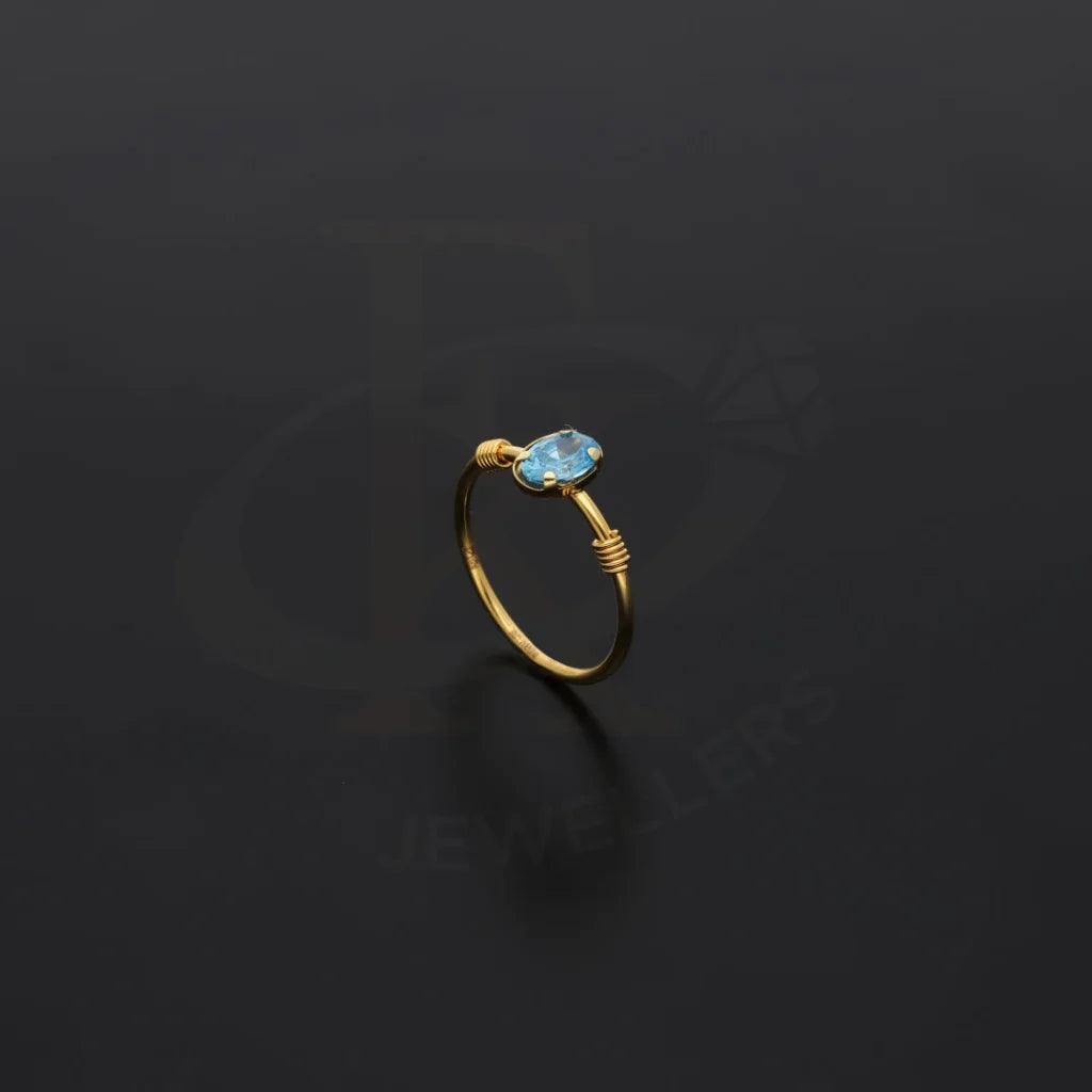 Gold Fine Blue Crystal Ring 21Kt - Fkjrn21Km8118 Rings