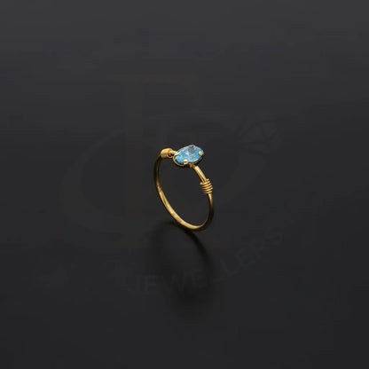 Gold Fine Blue Crystal Ring 21Kt - Fkjrn21Km8118 Rings