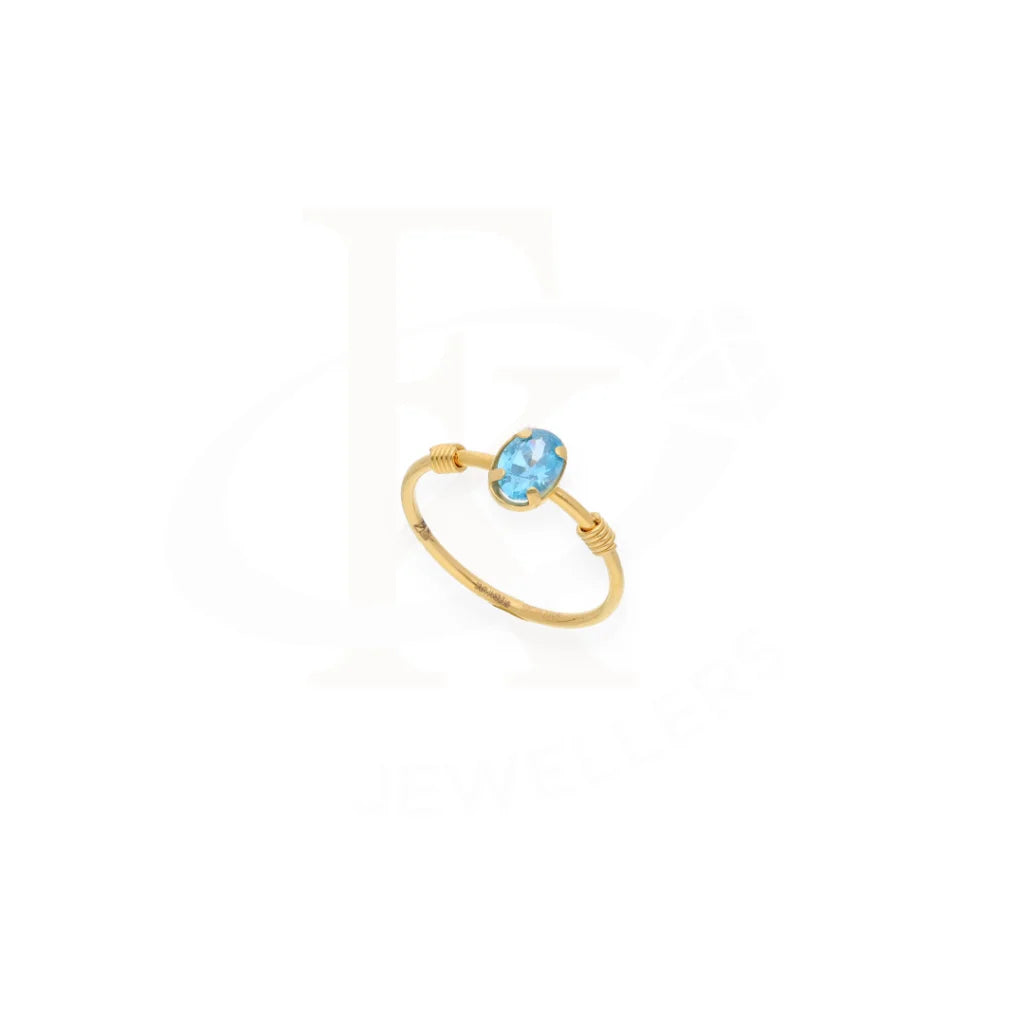 Gold Fine Blue Crystal Ring 21Kt - Fkjrn21Km8118 Rings