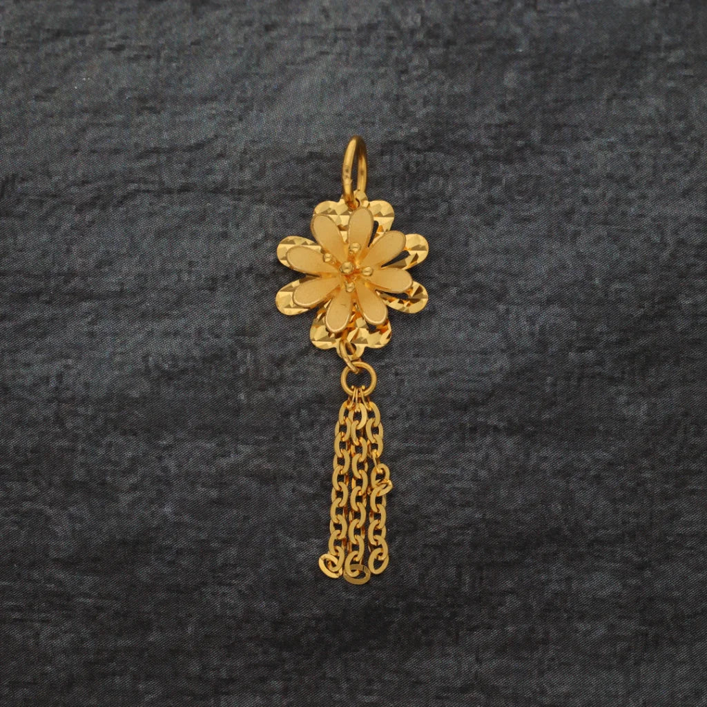 Gold Floral Style Pendant 21Kt - Fkjpnd21Km8431 Pendants