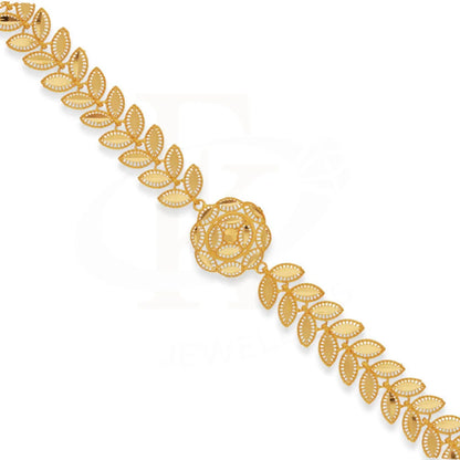 Gold Flower And Leaf Bracelet 21Kt - Fkjbrl21Km5164 Bracelets