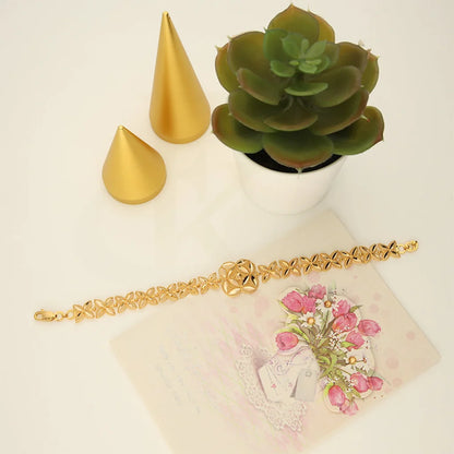 Gold Flower And Leaf Bracelet 21Kt - Fkjbrl21Km5165 Bracelets