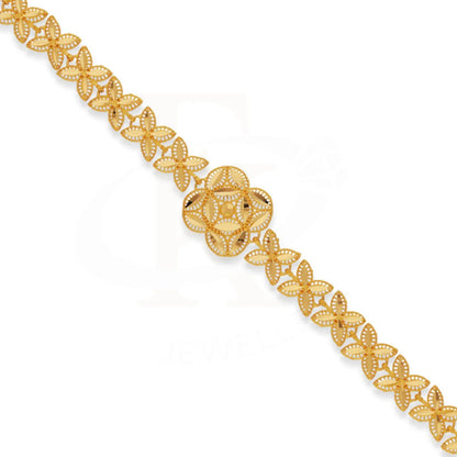 Gold Flower And Leaf Bracelet 21Kt - Fkjbrl21Km5165 Bracelets