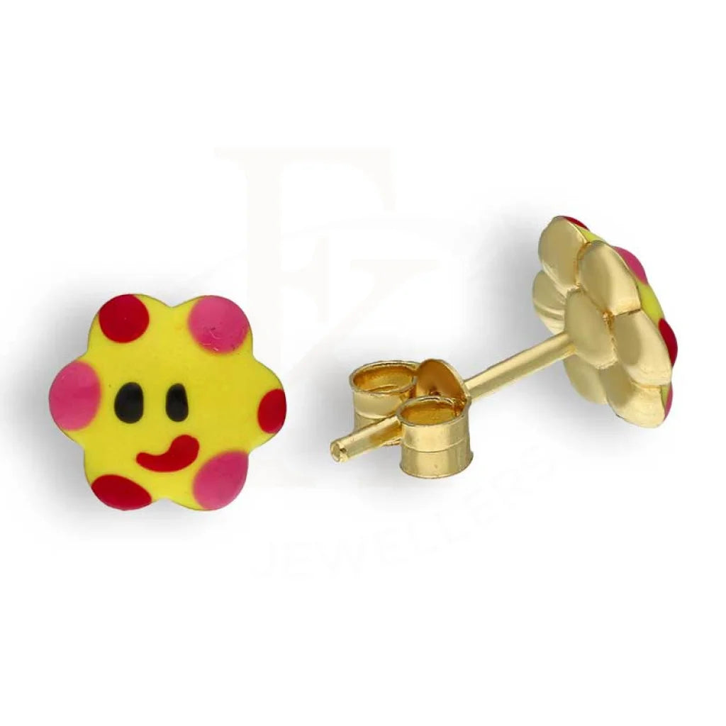 Gold Flower Baby Pendant Set (Necklace And Earrings) 18Kt - Fkjnklst18K2432 Sets