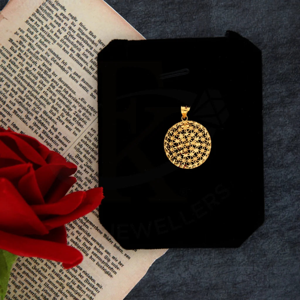 Gold Flower Design Pendant 21Kt - Fkjpnd21Km8373 Pendants