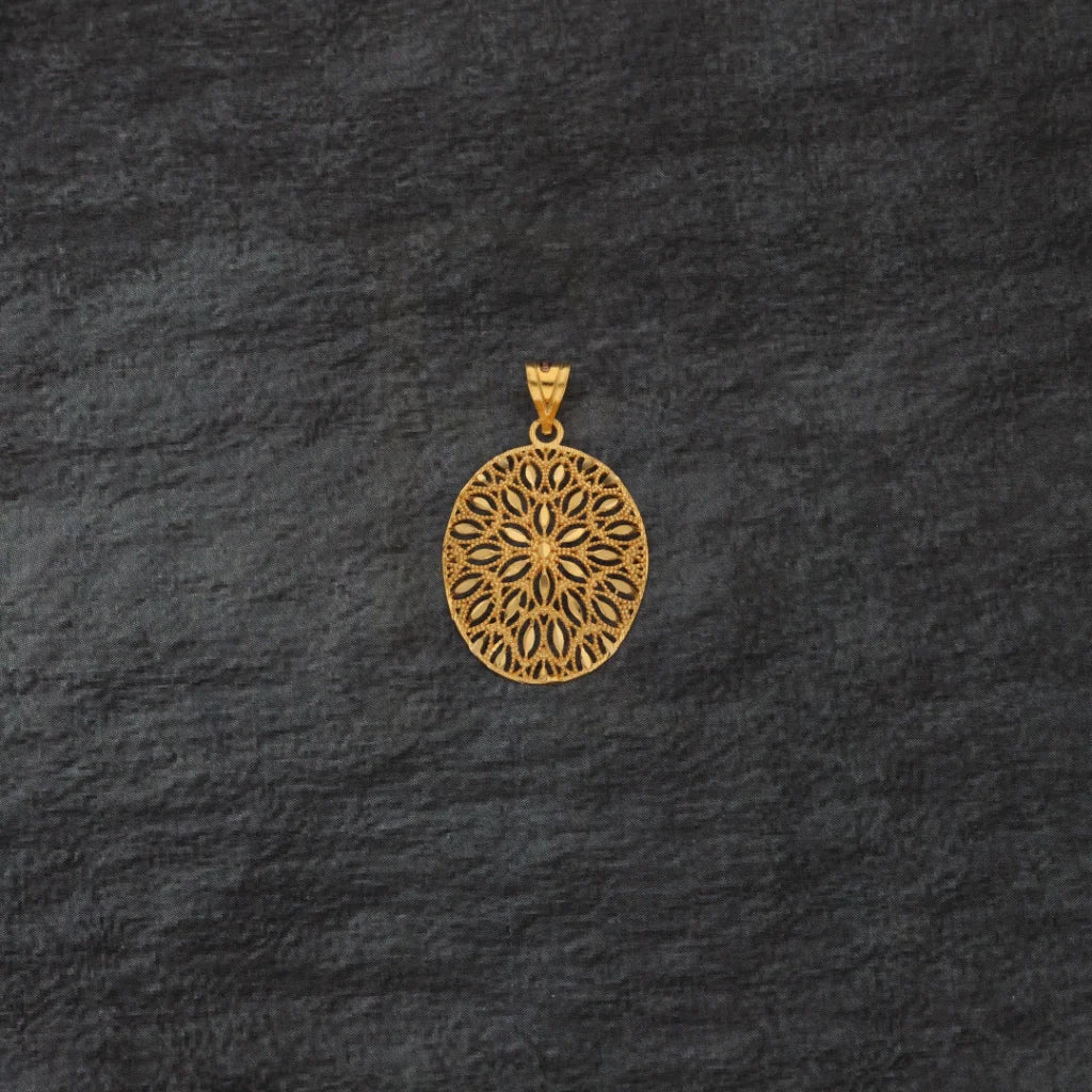 Gold Flower Design Pendant 21Kt - Fkjpnd21Km8384 Pendants