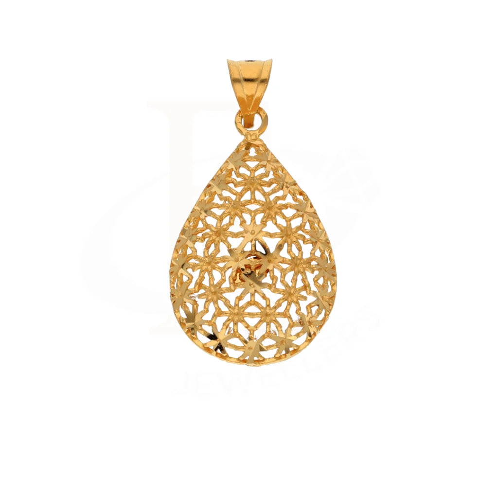 Gold Flower Drop Design Pendant 21Kt - Fkjpnd21Km8377 Pendants