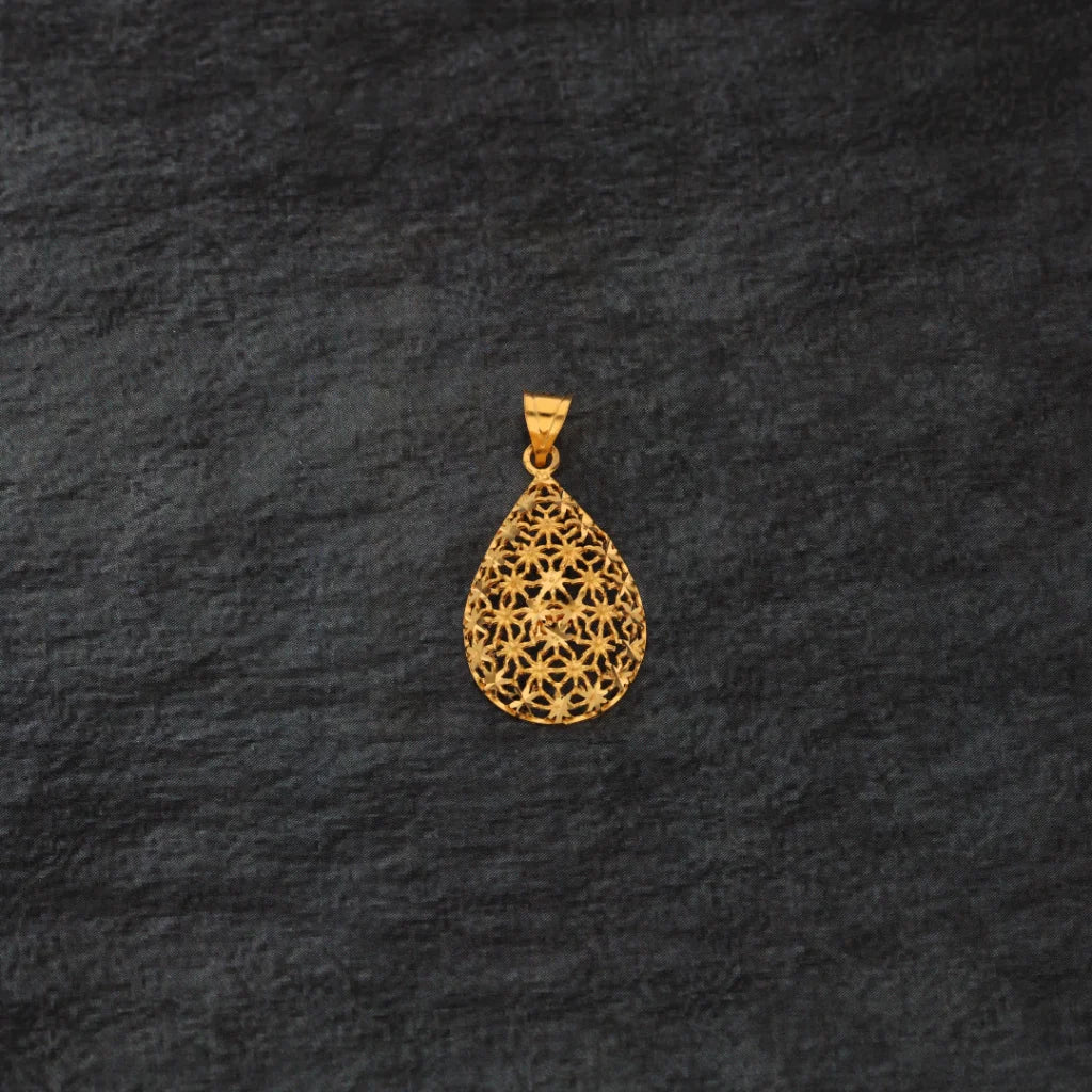 Gold Flower Drop Design Pendant 21Kt - Fkjpnd21Km8377 Pendants