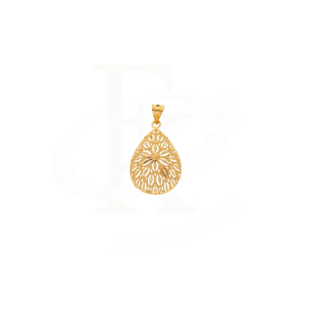 Gold Flower Drop Design Pendant 21Kt - Fkjpnd21Km8383 Pendants