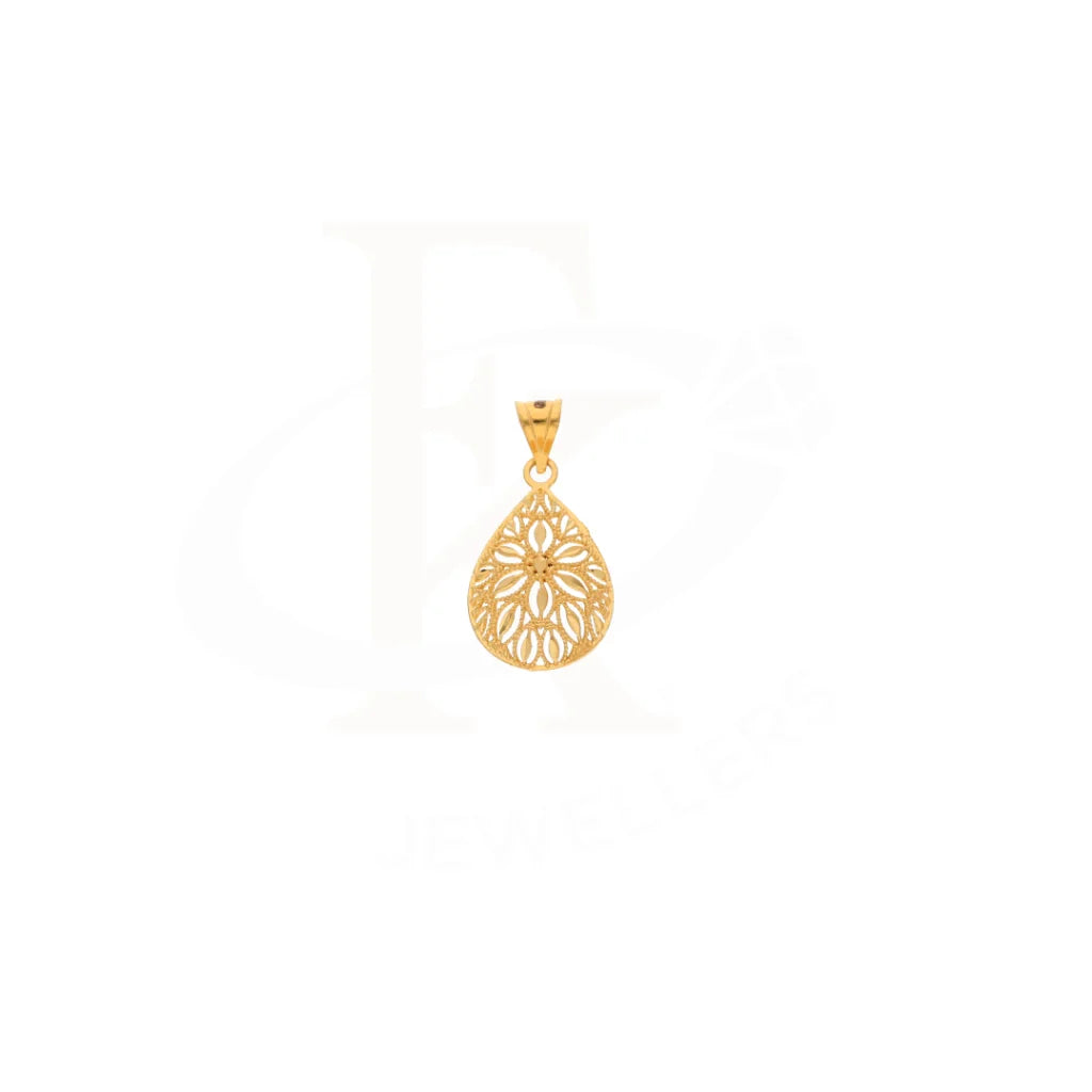 Gold Flower Drop Design Pendant 21Kt - Fkjpnd21Km8387 Pendants