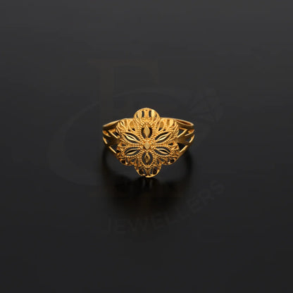 Gold Flower Floral Design Ring 21Kt - Fkjrn21Km8552 Rings