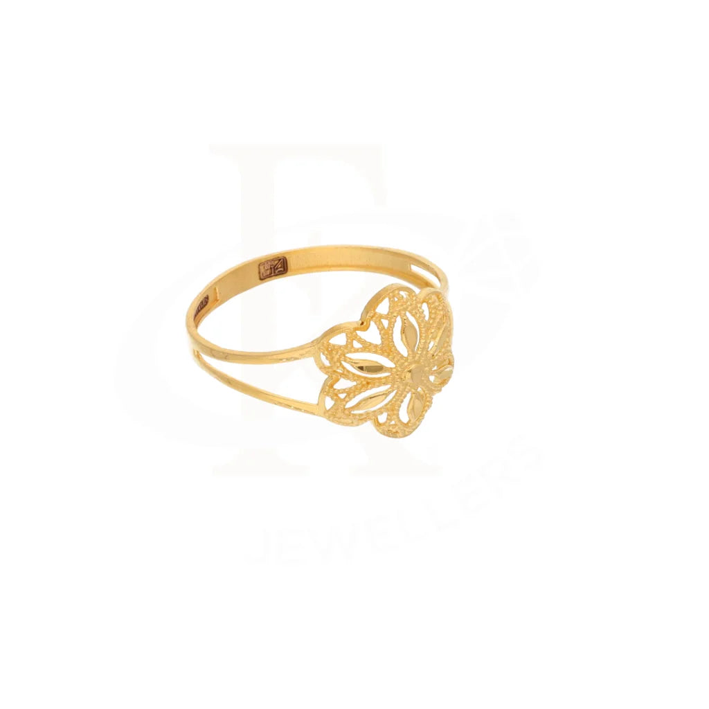 Gold Flower Floral Design Ring 21Kt - Fkjrn21Km8556 Rings