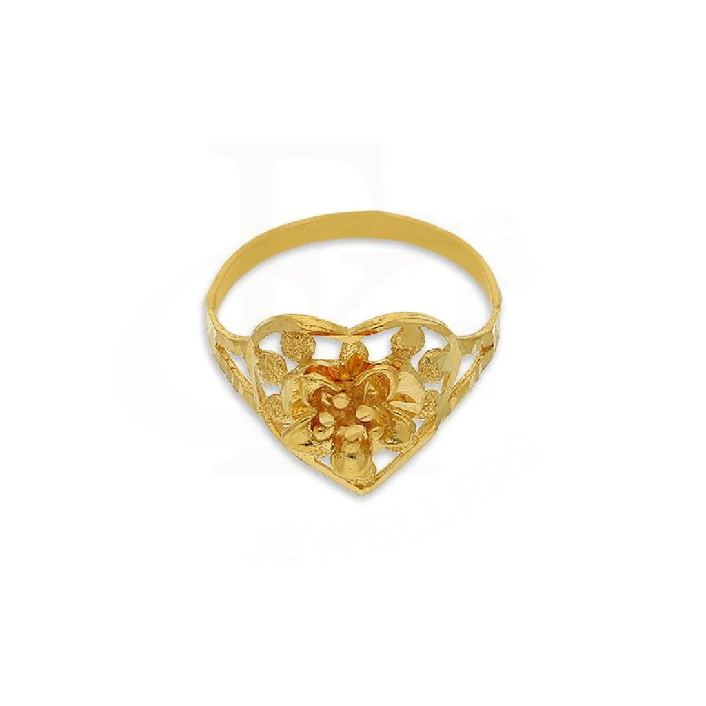 Gold Flower In Heart Ring 22Kt - Fkjrn22K2731 Rings