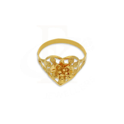 Gold Flower In Heart Ring 22Kt - Fkjrn22K2731 Rings