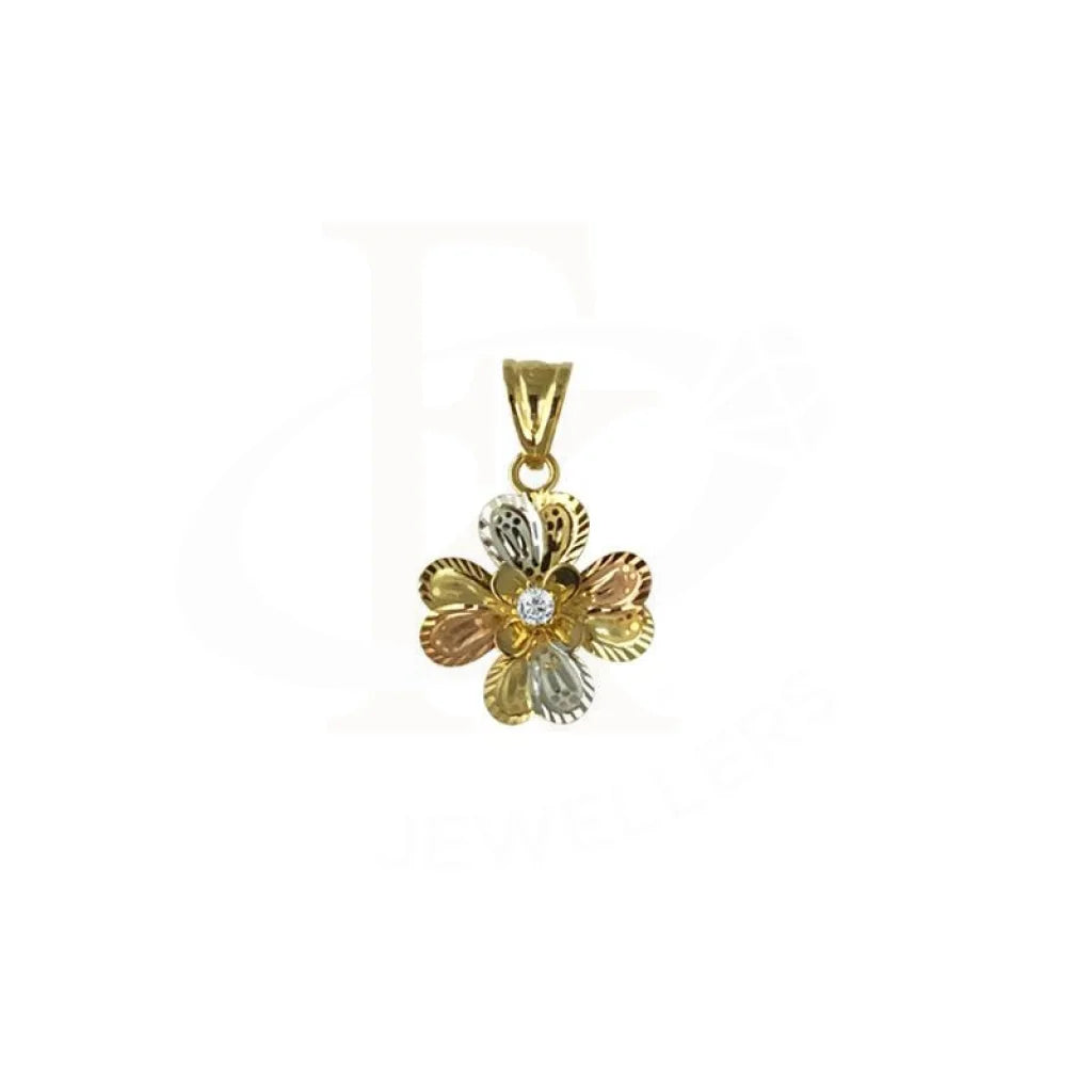 Gold Flower Pendant 18Kt - Fkjpnd1651 Pendants