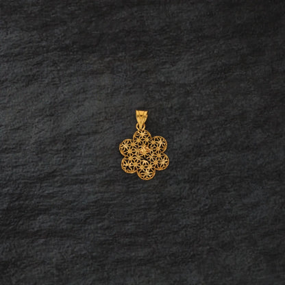 Gold Flower Pendant 21Kt - Fkjpnd21Km8379 Pendants