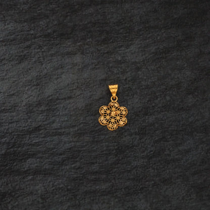 Gold Flower Pendant 21Kt - Fkjpnd21Km8394 Pendants