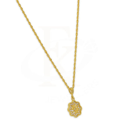 Gold Flower Pendant Set (Necklace Earrings And Ring) 18Kt - Fkjnklst18K2444 Sets