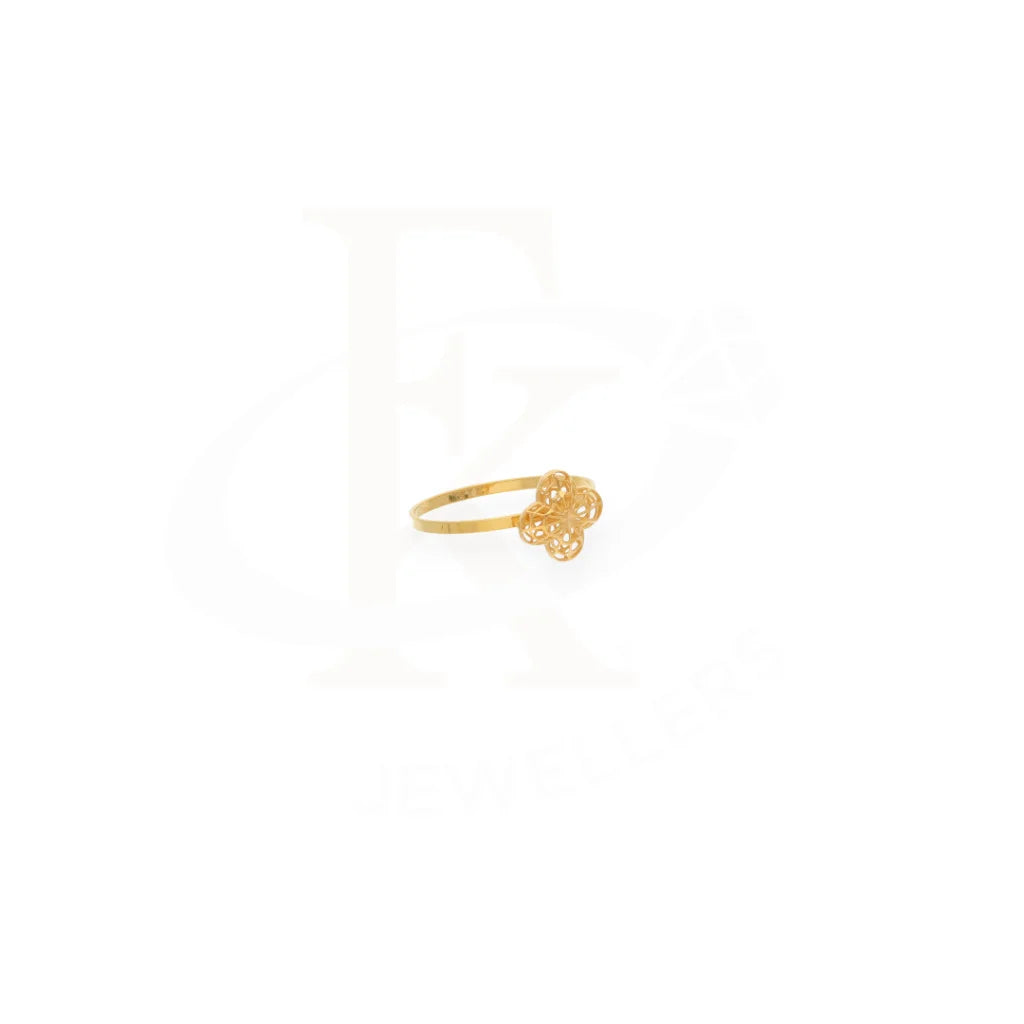 Gold Flower Ring 21Kt - Fkjrn21Km8114 Rings