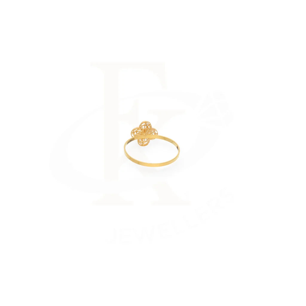 Gold Flower Ring 21Kt - Fkjrn21Km8114 Rings