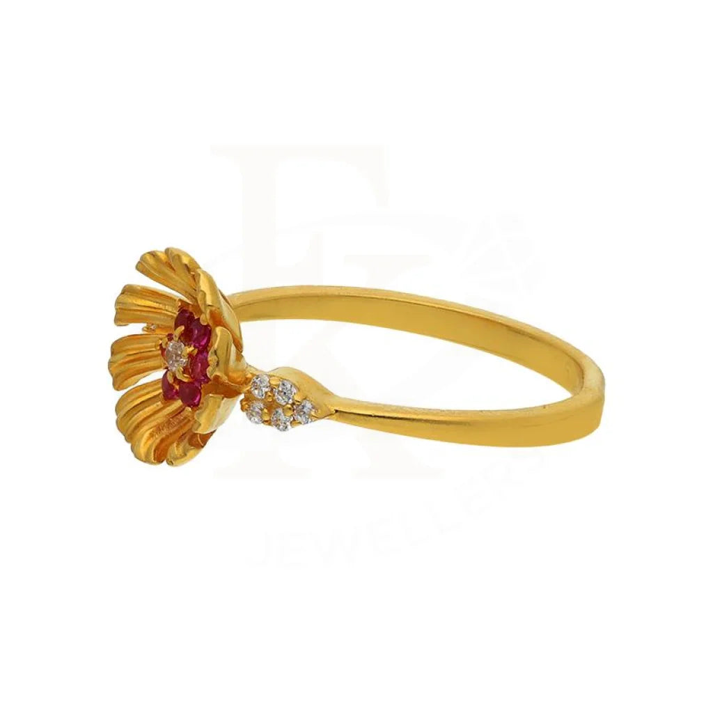 Gold Flower Ring 22Kt - Fkjrn22K2815 Rings