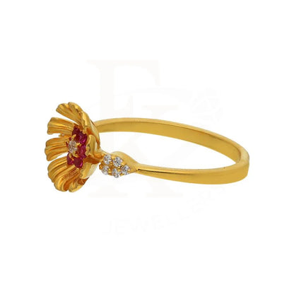 Gold Flower Ring 22Kt - Fkjrn22K2815 Rings