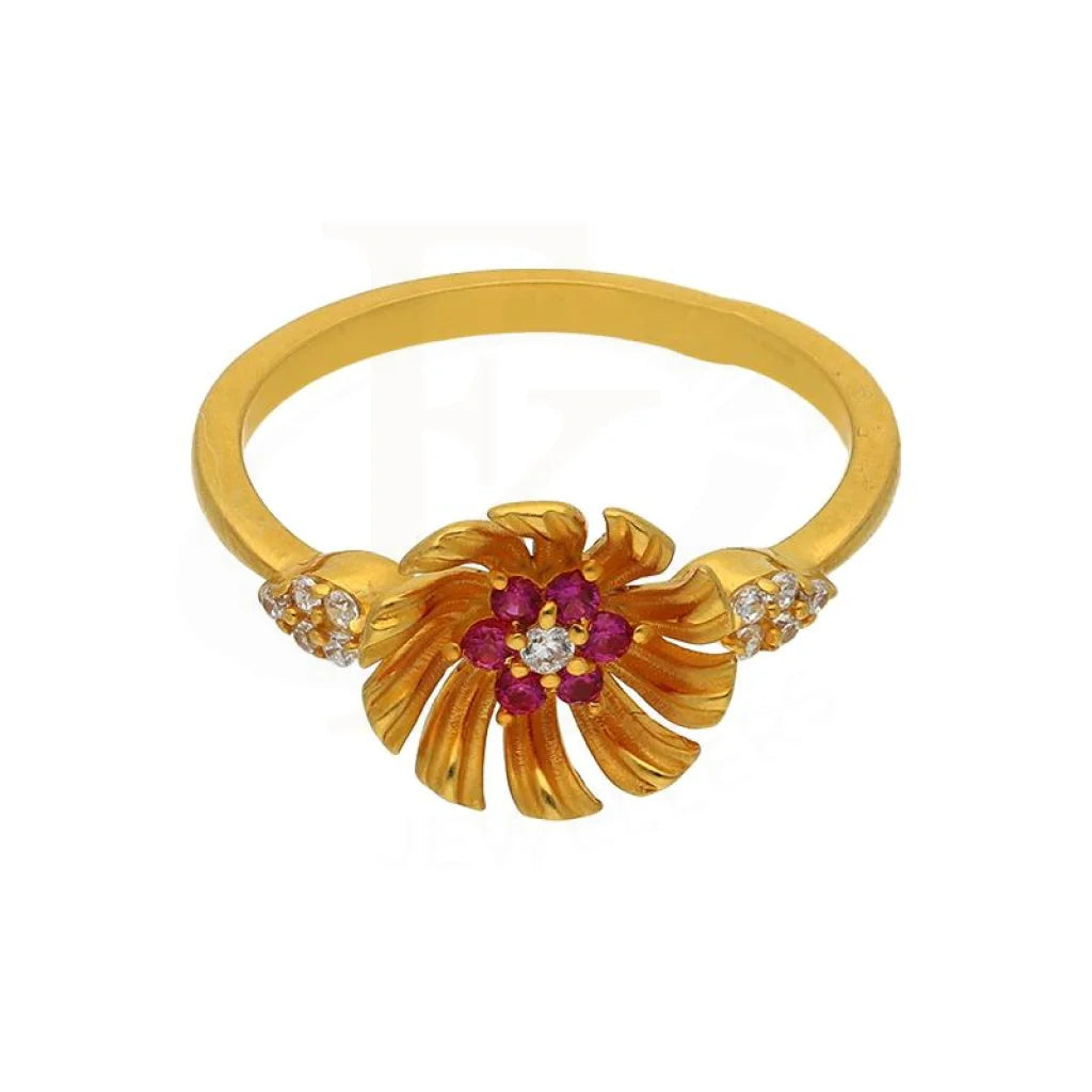 Gold Flower Ring 22Kt - Fkjrn22K2815 Rings