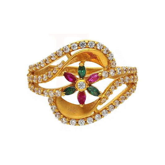 Gold Flower Ring 22Kt - Fkjrn22K2833 Rings