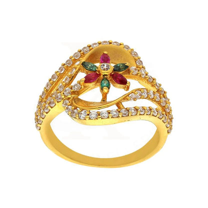 Gold Flower Ring 22Kt - Fkjrn22K2833 Rings