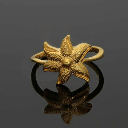 Gold Flower Ring 22Kt - Fkjrn22K3064 Rings