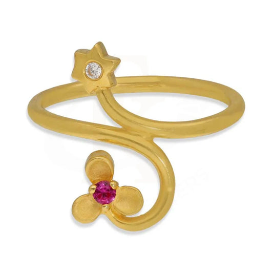 Gold Flower Ring 22Kt - Fkjrn22K3175 Rings