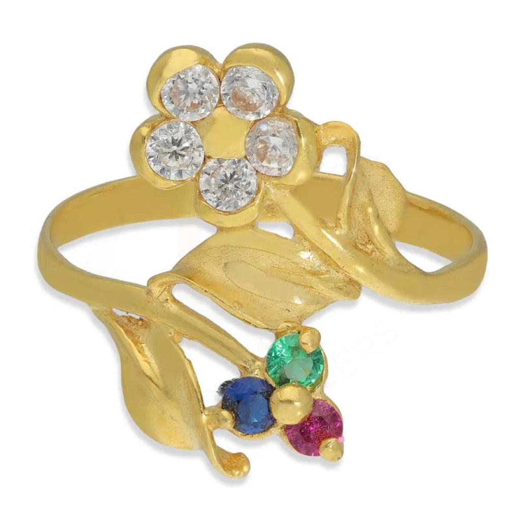 Gold Flower Ring 22Kt - Fkjrn22K3182 Rings