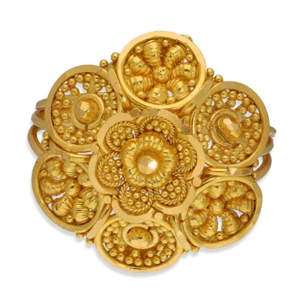 Gold Flower Ring 22Kt - Fkjrn22K3208 Rings