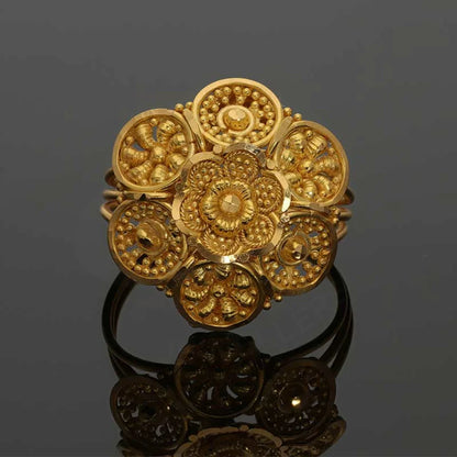 Gold Flower Ring 22Kt - Fkjrn22K3208 Rings