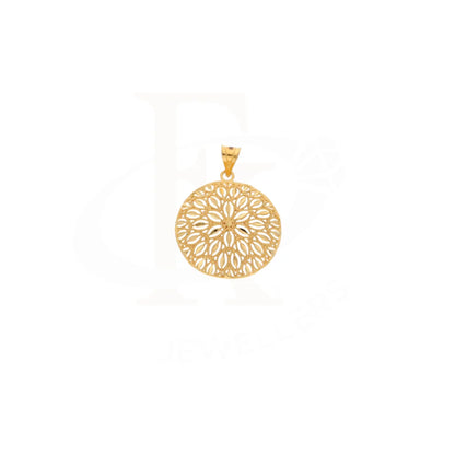 Gold Flower Round Design Pendant 21Kt - Fkjpnd21Km8382 Pendants